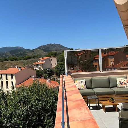 Attique à Banyuls - vue mer et montagne Extérieur photo