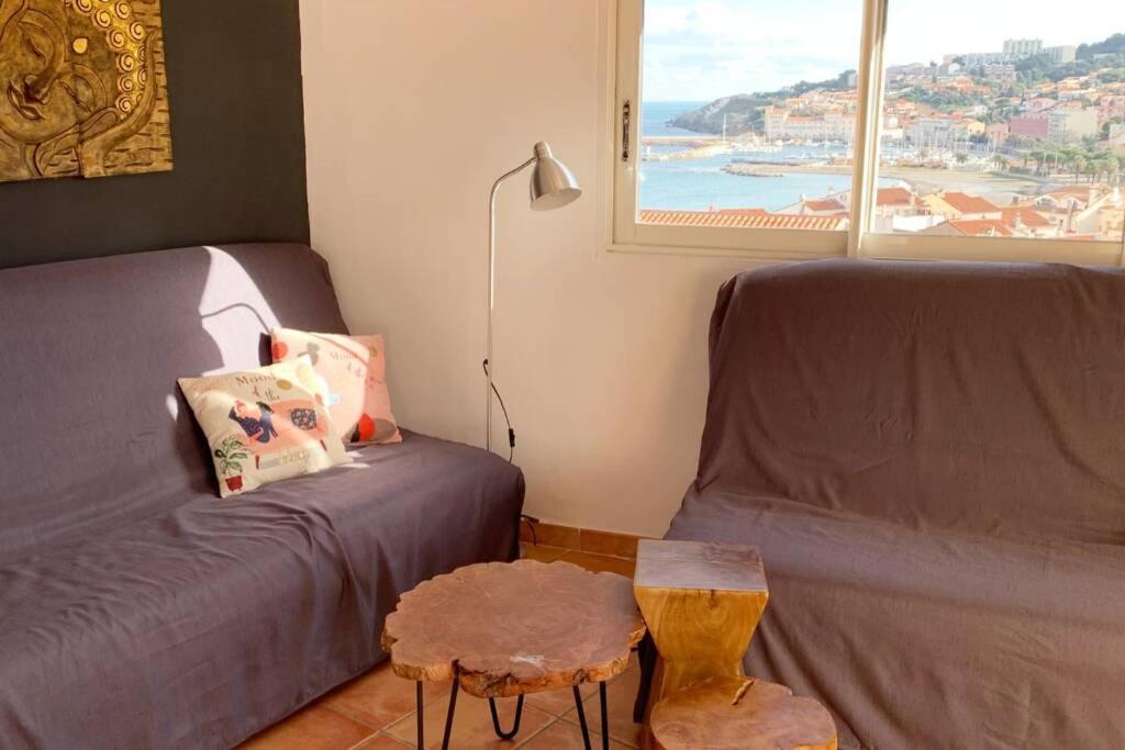 Attique à Banyuls - vue mer et montagne Extérieur photo